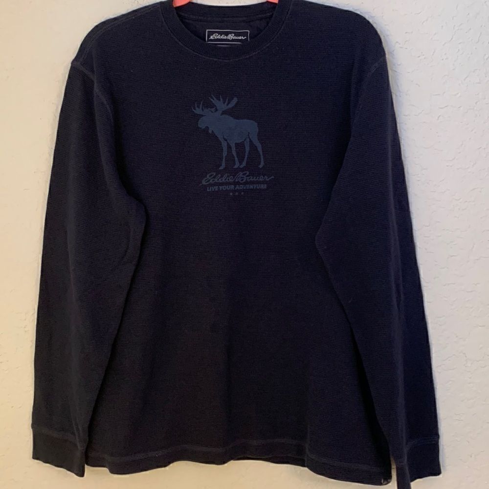 EDDIE BAUER Mens Long Sleeves Blue Sweater. Size L